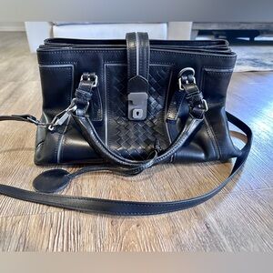 Genuine Bottega Veneta 2 way bag , genuine leather, black